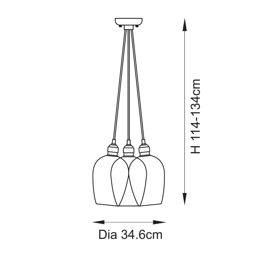Endon 120648 - Люстра на тросі 3xE27/10W/230V латунь