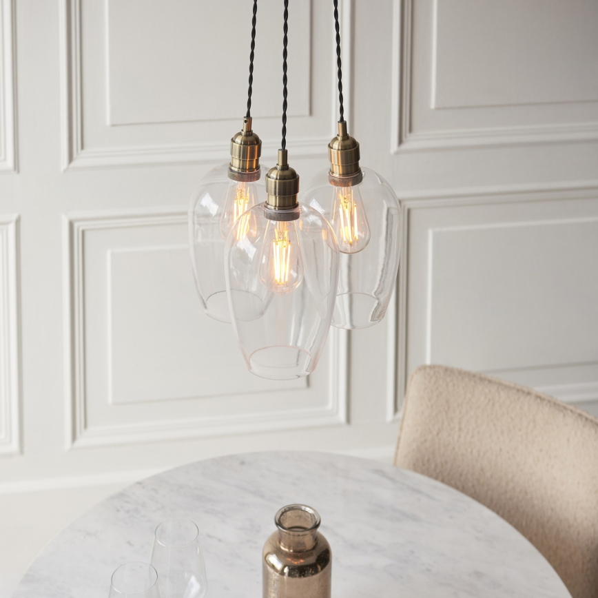 Endon 120648 - Подвесная люстра на тросе 3xE27/10W/230V латунь