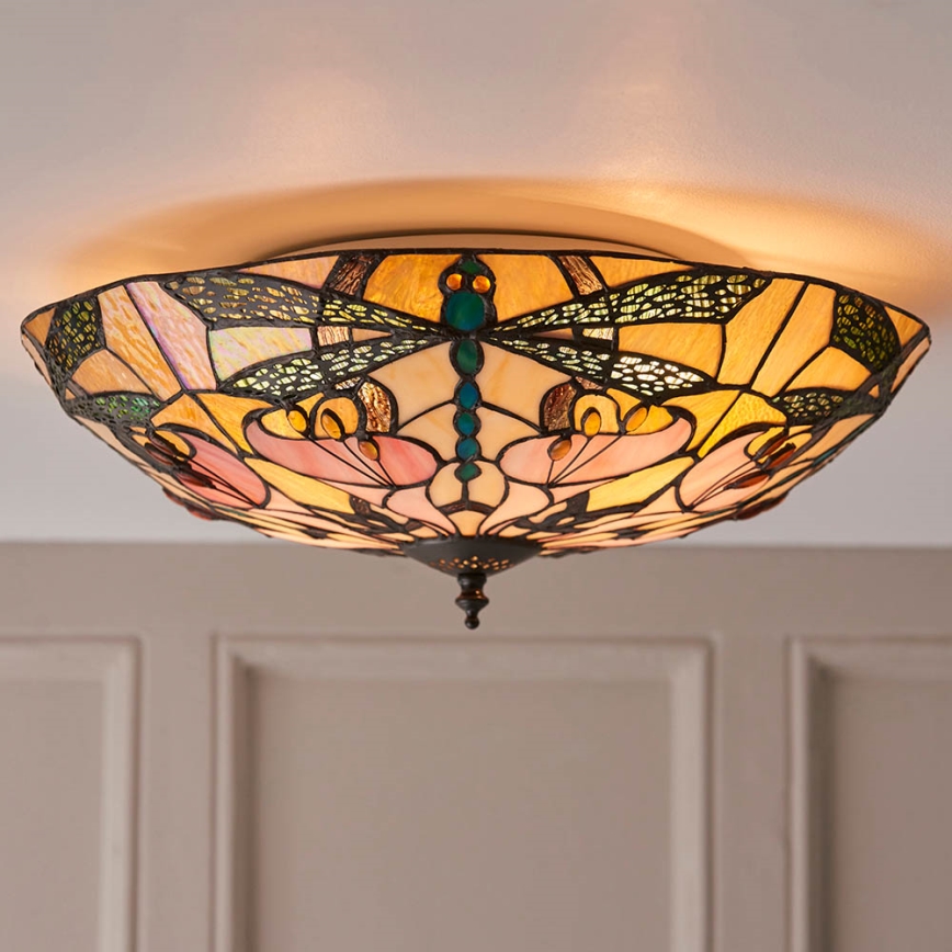 Endon 63922 - Стельовий світильник Tiffany ASHTON 2xE27/60W/230V діаметр 45 см