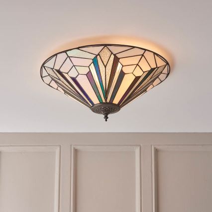 Endon 63935 - стельовий світильник Tiffany ASTORIA 2xE27/60W/230V Ø 48 см