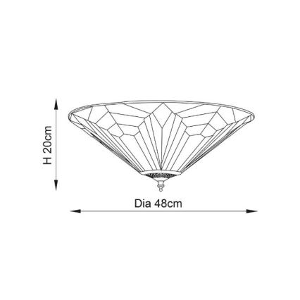 Endon 63935 - стельовий світильник Tiffany ASTORIA 2xE27/60W/230V Ø 48 см