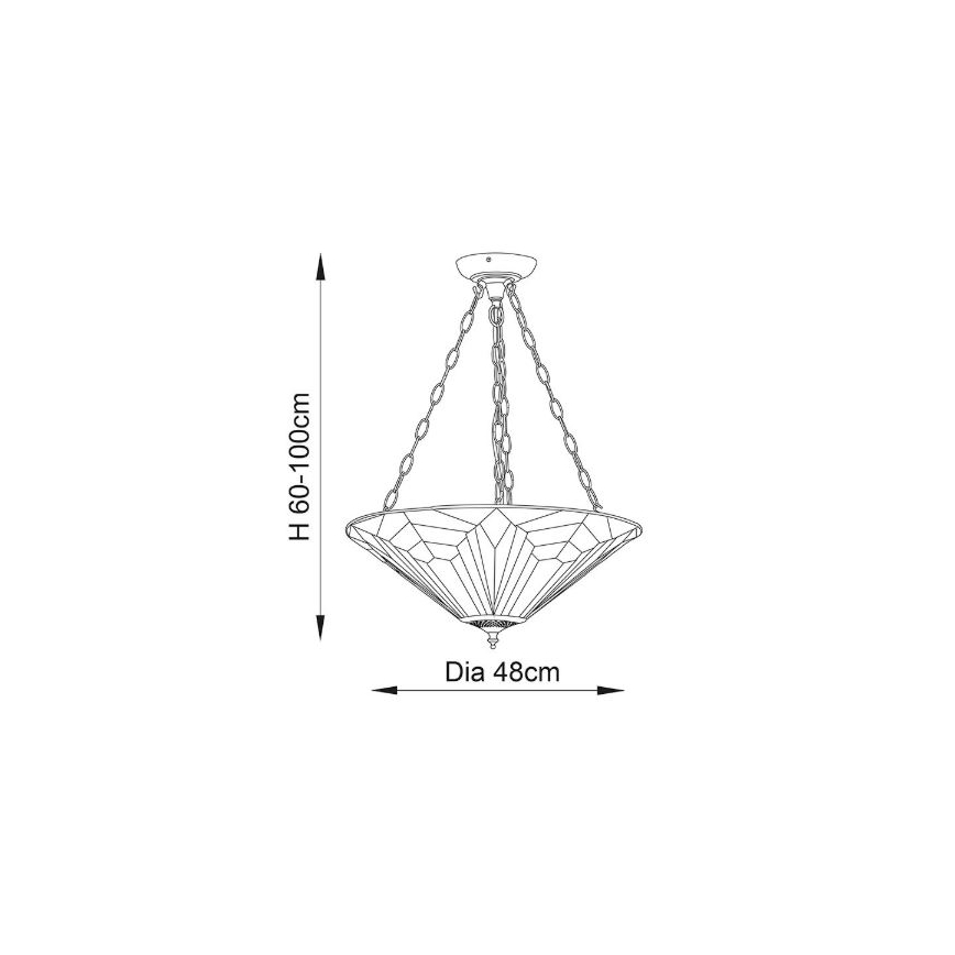 Endon 63936 - Подвесная люстра на цепи Tiffany ASTORIA 3xE27/60W/230V диаметр 48 см