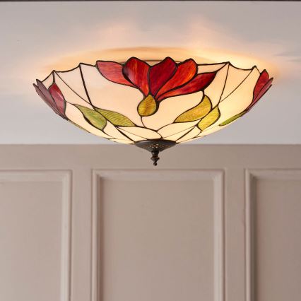 Endon 63960 - Потолочный светильник Tiffany BOTANICA 2xE27/60W/230V, диаметр 45 см