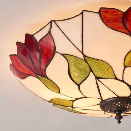 Endon 63960 - Потолочный светильник Tiffany BOTANICA 2xE27/60W/230V, диаметр 45 см