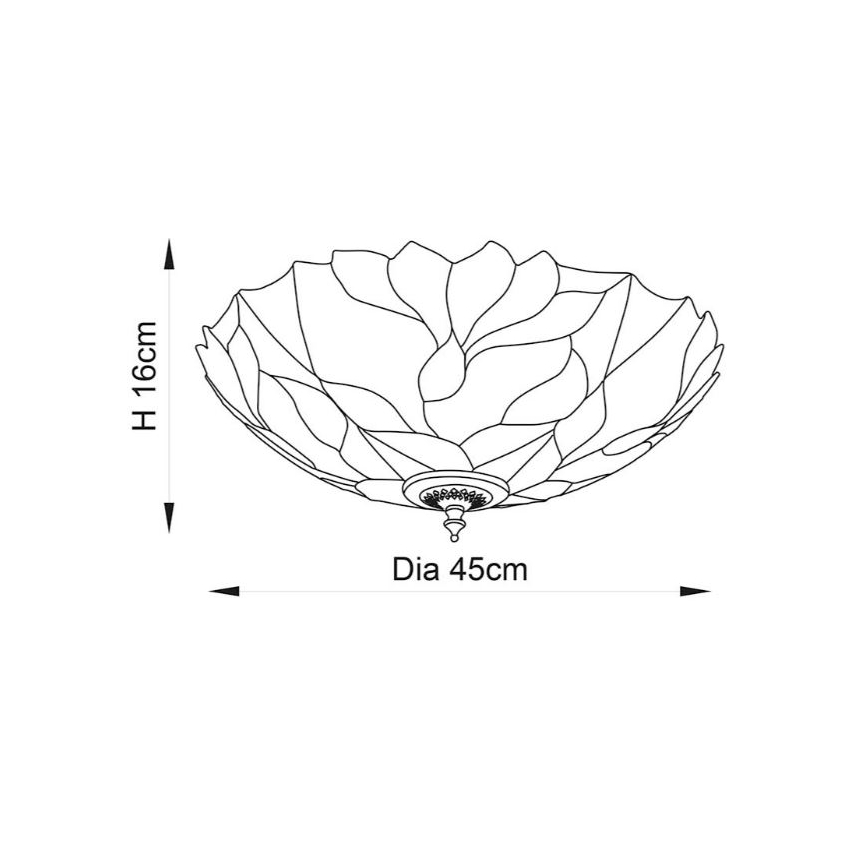 Endon 63960 - Потолочный светильник Tiffany BOTANICA 2xE27/60W/230V, диаметр 45 см