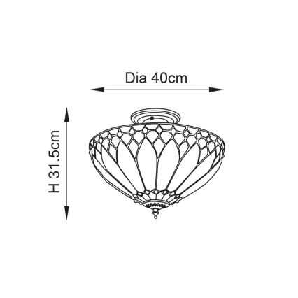 Endon 63978 - Накладна люстра Tiffany BROOKLYN 3xE27/60W/230V діаметр 40 см