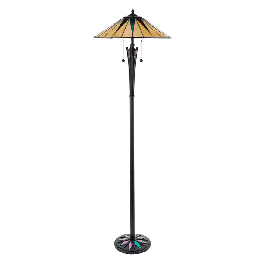 Endon 64041 - Підлогова лампа Tiffany DARK STAR 2xE27/60W/230V Ø 49 см