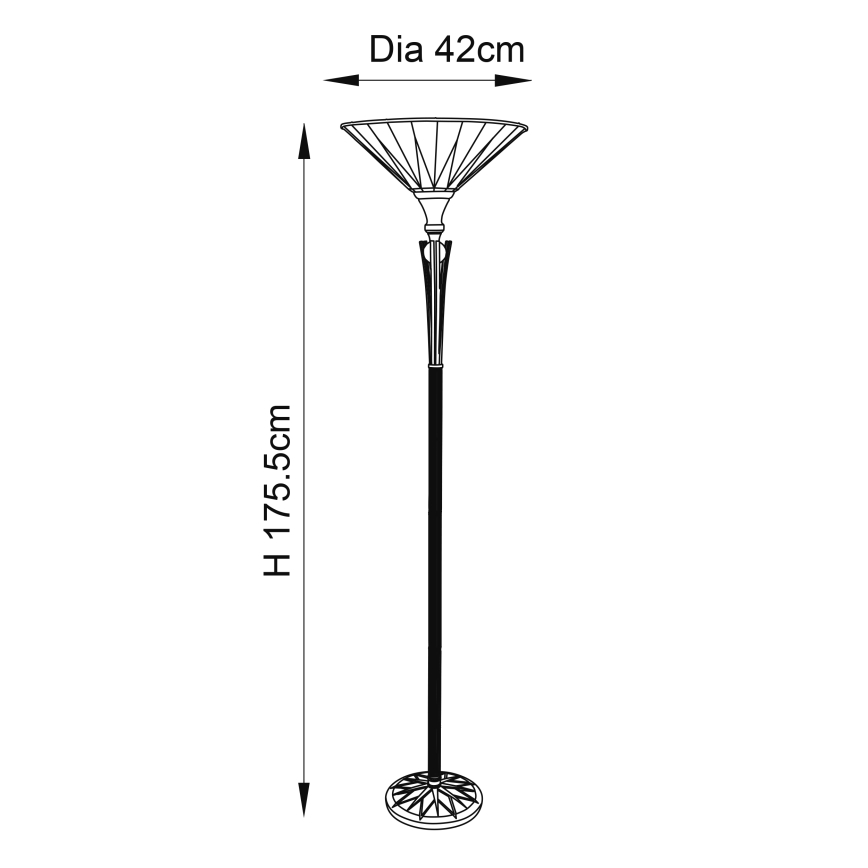 Endon 64042 - Підлогова лампа Tiffany DARK STAR 1xE27/60W/230V діаметр 42 см
