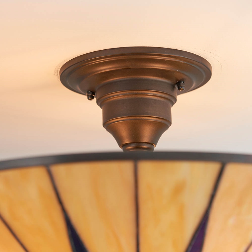 Ендон 64043 - Накладна люстра Тіффані ДАРК СТАР 3xE27/60W/230V, діаметр 49 см