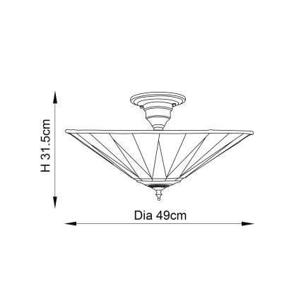 Endon 64043 - Пристельова люстра DARK STAR 3xE27/60W/230V діаметр 49 см