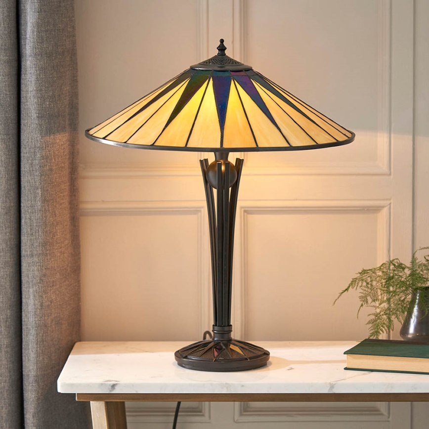 Endon 64045 - настольная лампа Tiffany DARK STAR 2xE27/60W/230V, диаметр 49 см