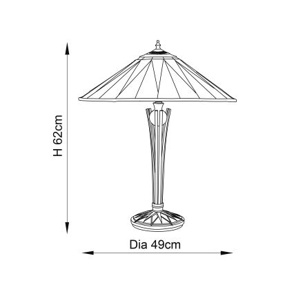 Endon 64045 - настольная лампа Tiffany DARK STAR 2xE27/60W/230V, диаметр 49 см