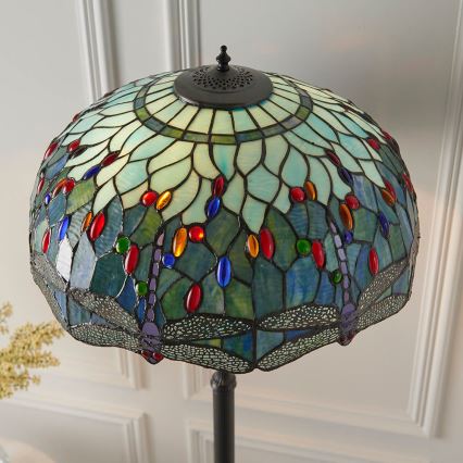 Endon 64069 - Напольный светильник Tiffany DRAGONFLY 2xE27/60W/230V Ø 50 см