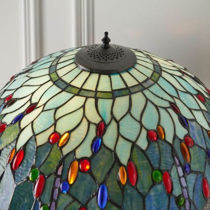 Endon 64069 - Напольный светильник Tiffany DRAGONFLY 2xE27/60W/230V Ø 50 см