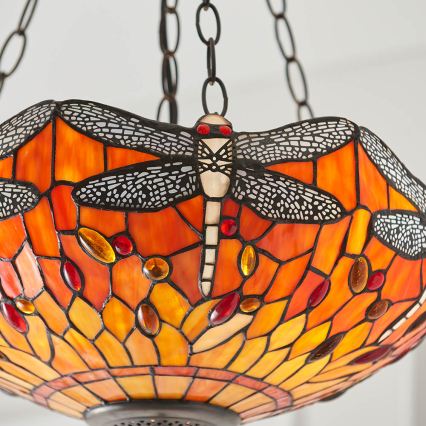 Endon 64076 - Люстра на ланцюзі Tiffany DRAGONFLY 3xE27/60W/230V діаметр 41 см