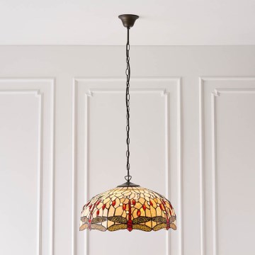 Endon 64079 - Люстра на ланцюзі Tiffany DRAGONFLY, 3xE27/60W/230V, діаметр 50 см