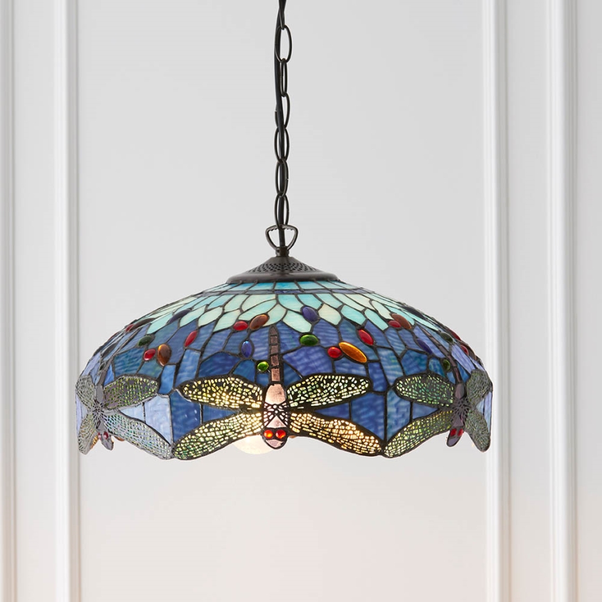 Endon 64080 - люстра на ланцюгу Tiffany DRAGONFLY 3xE27/60W/230V, діаметр 41 см