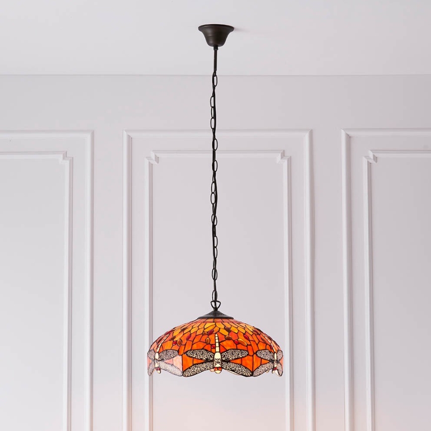 Endon 64081 - Люстра на ланцюгу Tiffany DRAGONFLY 3xE27/60W/230V Ø 41 см