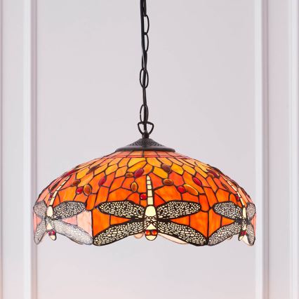 Endon 64081 - Люстра на ланцюгу Tiffany DRAGONFLY 3xE27/60W/230V Ø 41 см