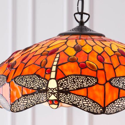 Endon 64081 - Люстра на ланцюгу Tiffany DRAGONFLY 3xE27/60W/230V Ø 41 см