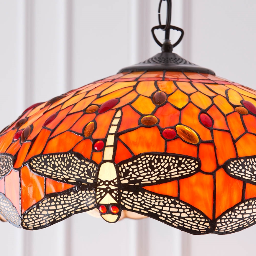 Endon 64081 - Люстра на ланцюгу Tiffany DRAGONFLY 3xE27/60W/230V Ø 41 см
