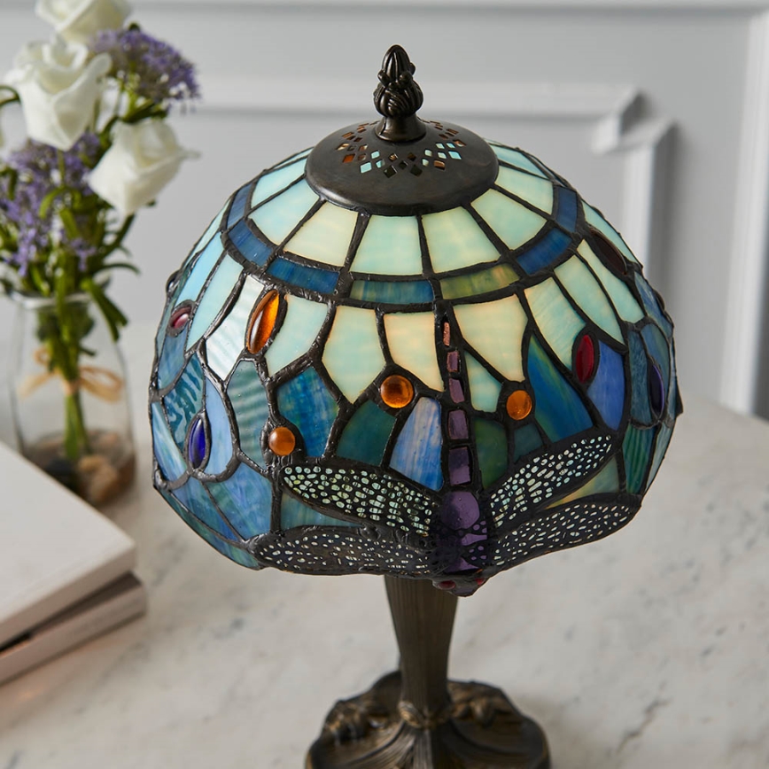 Endon 64088 - Настільна лампа Tiffany DRAGONFLY 1xE14/40Вт/230В діаметр 20 см