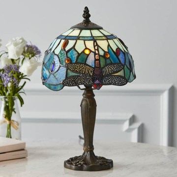 Endon 64088 - Настільна лампа Tiffany DRAGONFLY, 1xE14/7W/230V, діам. 20 см