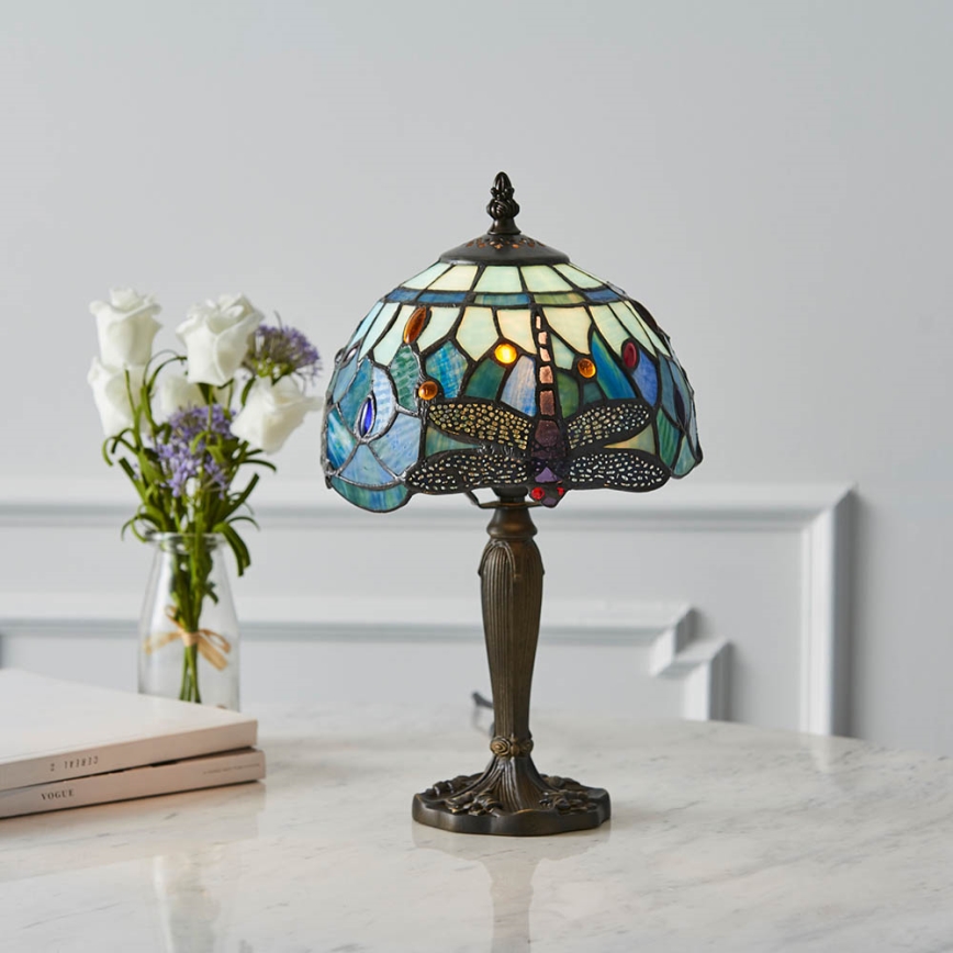Endon 64088 - Настольная лампа Tiffany DRAGONFLY 1xE14/40W/230V, диаметр 20 см
