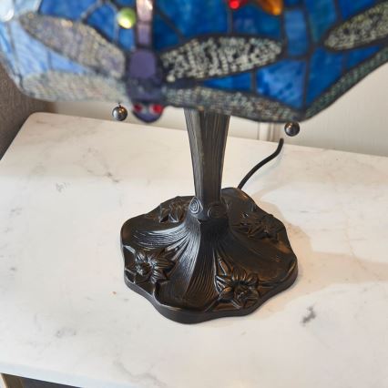 Endon 64089 - Настільна лампа Tiffany DRAGONFLY 2xE27/60W/230V діам. 41 см