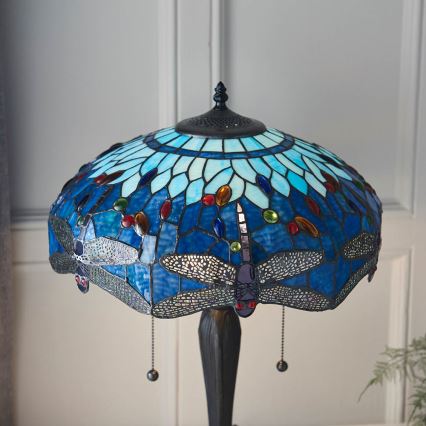 Endon 64089 - Настольная лампа Tiffany DRAGONFLY 2xE27/60W/230V, диаметр 41 см