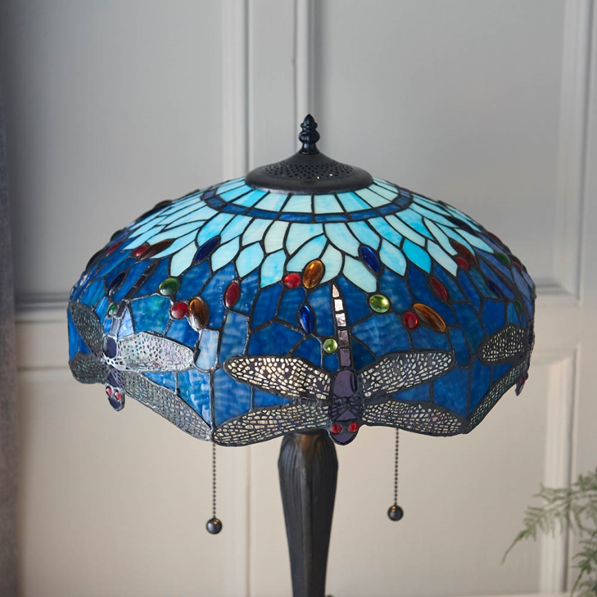 Endon 64089 - Настольная лампа Tiffany DRAGONFLY 2xE27/60W/230V, диаметр 41 см