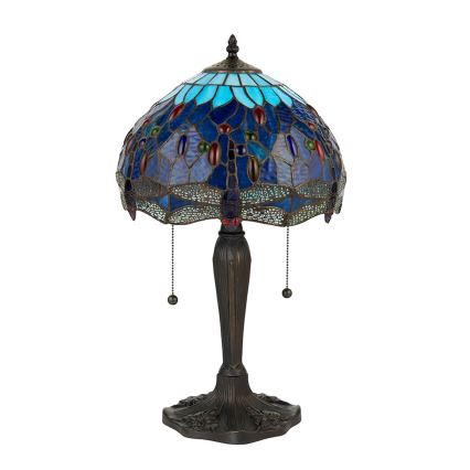 Endon 64090 - Настільна лампа Tiffany DRAGONFLY 2×E27 / 60 Вт / 230 В, діаметр 30 см