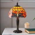 Endon 64091 - Настольная лампа Tiffany DRAGONFLY 1xE14/7W/230V, диаметр 20 см