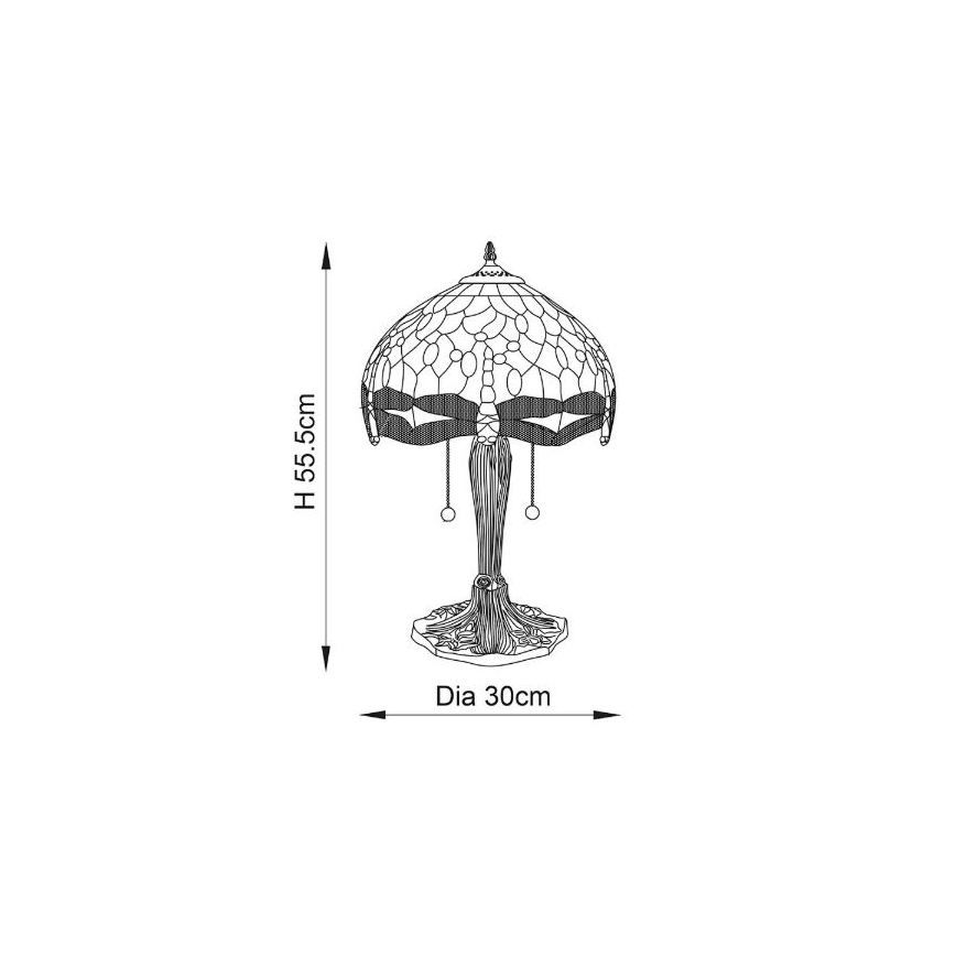 Endon 64092 - Настільна лампа DRAGONFLY 2xE27/60W/230V діам. 30 cm