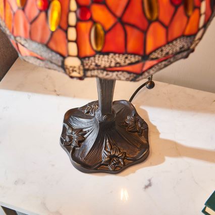 Endon 64092 - Настольная лампа Tiffany DRAGONFLY 2xE27/60W/230V Ø 30 см