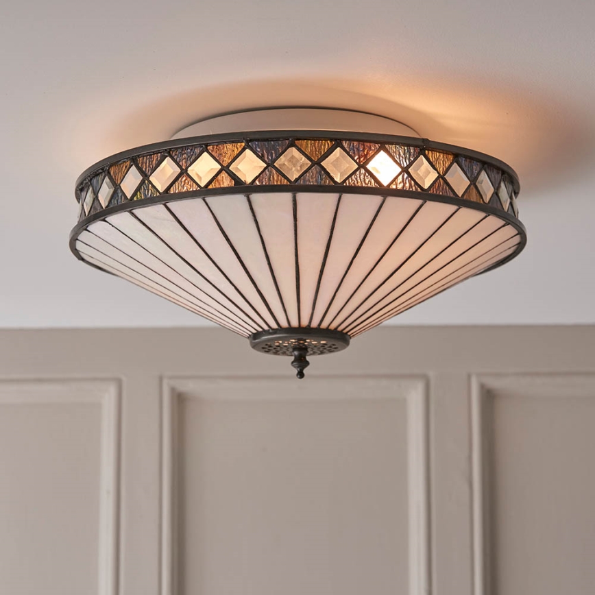 Endon 64145 - Потолочный светильник Tiffany FARGO 2xE27/60W/230V, диам. 41,5 см