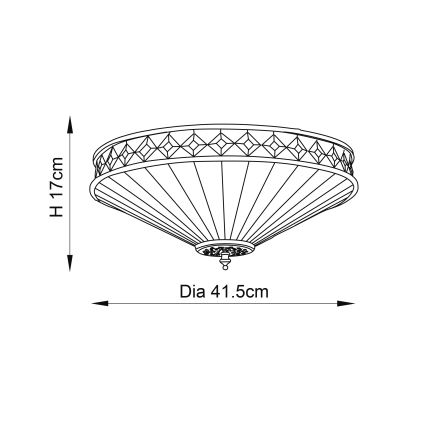 Endon 64145 - Потолочный светильник Tiffany FARGO 2xE27/60W/230V, диам. 41,5 см
