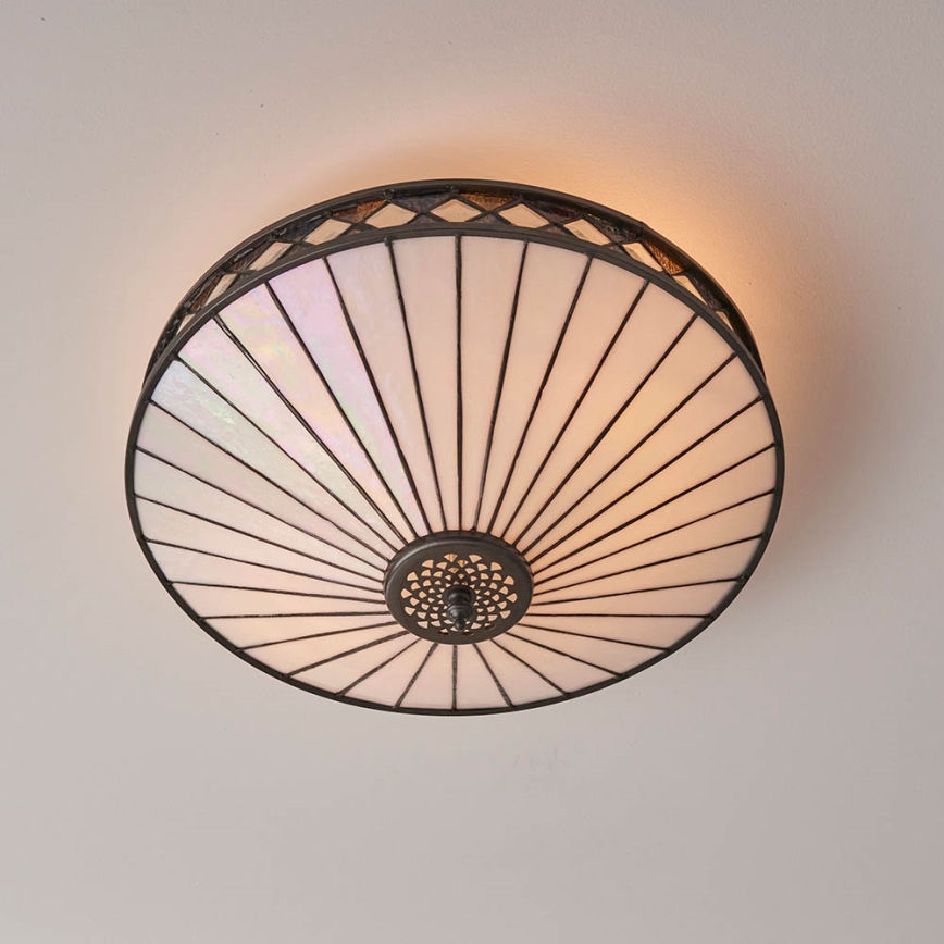 Endon 64145 - Стельовий світильник Tiffany FARGO 2xE27/60W/230V, діаметр 41,5 см