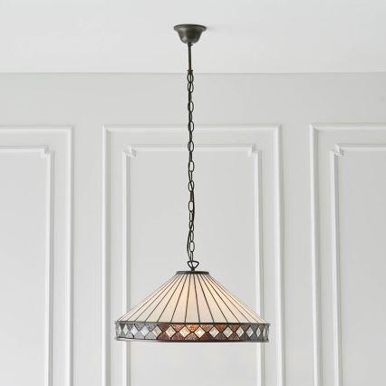 Endon 64147 - Люстра на ланцюзі Tiffany FARGO 1xE27/60W/230V, діаметр 50 см
