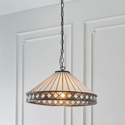 Endon 64147 - Люстра на ланцюзі Tiffany FARGO 1xE27/60W/230V, діаметр 50 см
