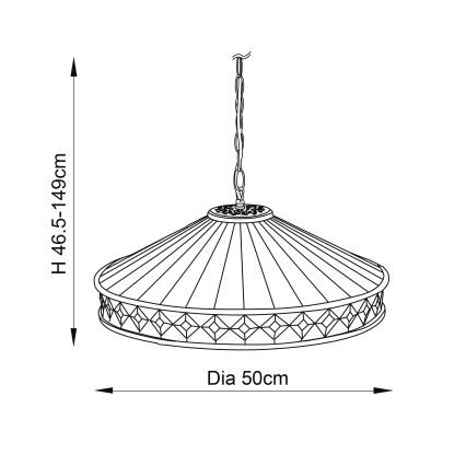 Endon 64147 - Подвесная люстра на цепи в стиле Тиффани FARGO 1xE27/60W/230V диам. 50 см