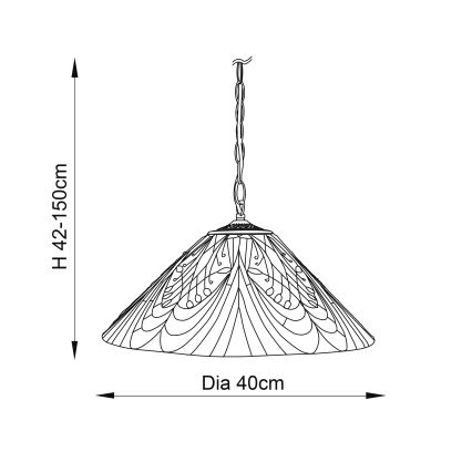 Endon 64162 - Люстра на ланцюгу HECTOR 1xE27/60W/230V діаметр 40 см