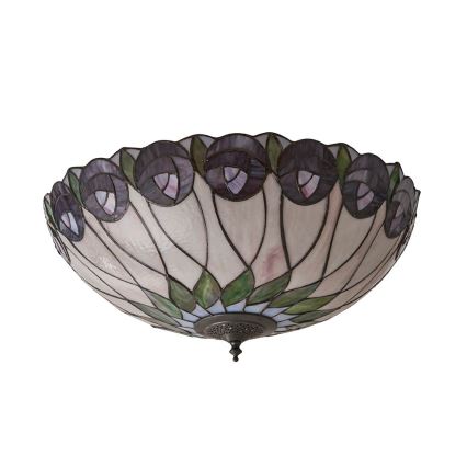 Endon 64173 - Стельовий світильник Tiffany HUTCHINSON 2xE27/60W/230V діам. 50 см