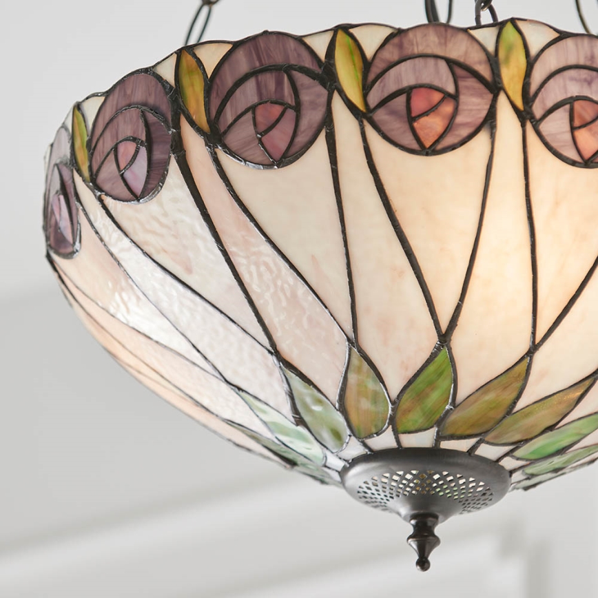 Endon 64175 - Подвесная люстра на цепи Tiffany HUTCHINSON 3xE27/60W/230V, диаметр 40 см