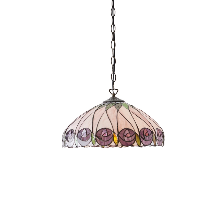 Endon 64176 - Подвесная люстра на цепочке Tiffany HUTCHINSON 1xE27/60W/230V, диам. 40 см