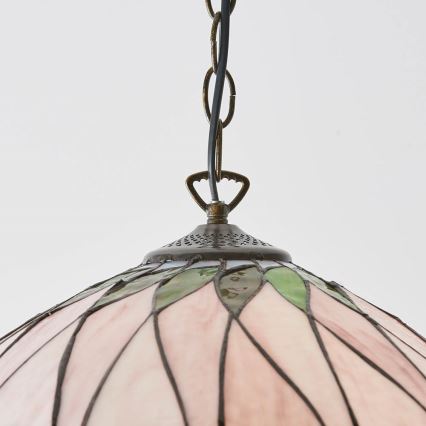 Endon 64176 - Подвесная люстра на цепочке Tiffany HUTCHINSON 1xE27/60W/230V, диам. 40 см
