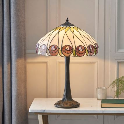 Endon 64177 - Настольная лампа Tiffany HUTCHINSON 1xE27/60W/230V, диаметр 40 см