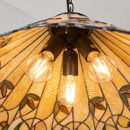 Endon 64194 - Подвесная люстра на цепи Tiffany JAMELIA 3xE27/60W/230V, диаметр 50 см