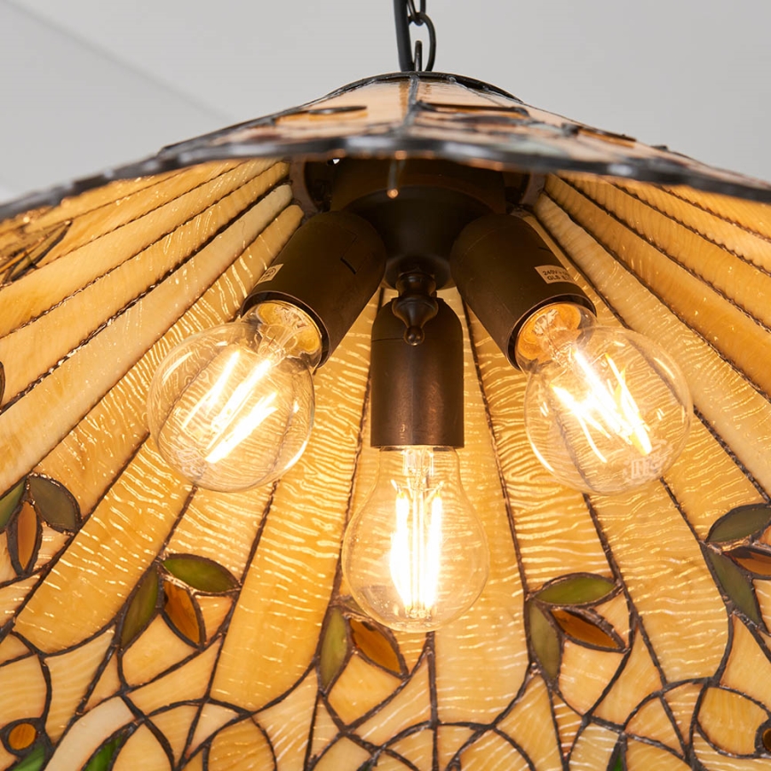 Endon 64194 - Подвесная люстра на цепи Tiffany JAMELIA 3xE27/60W/230V, диаметр 50 см