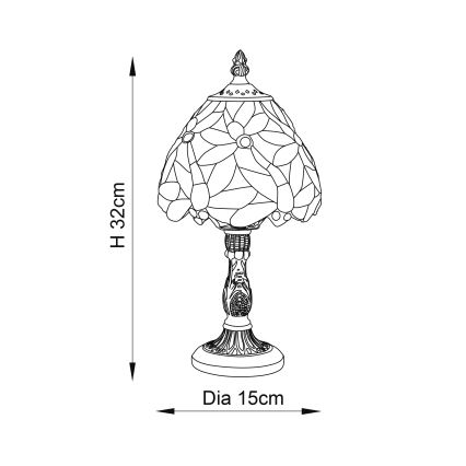 Endon 64246 - Настільна лампа Tiffany LORETTE 1xE14/40W/230V діам. 15 см